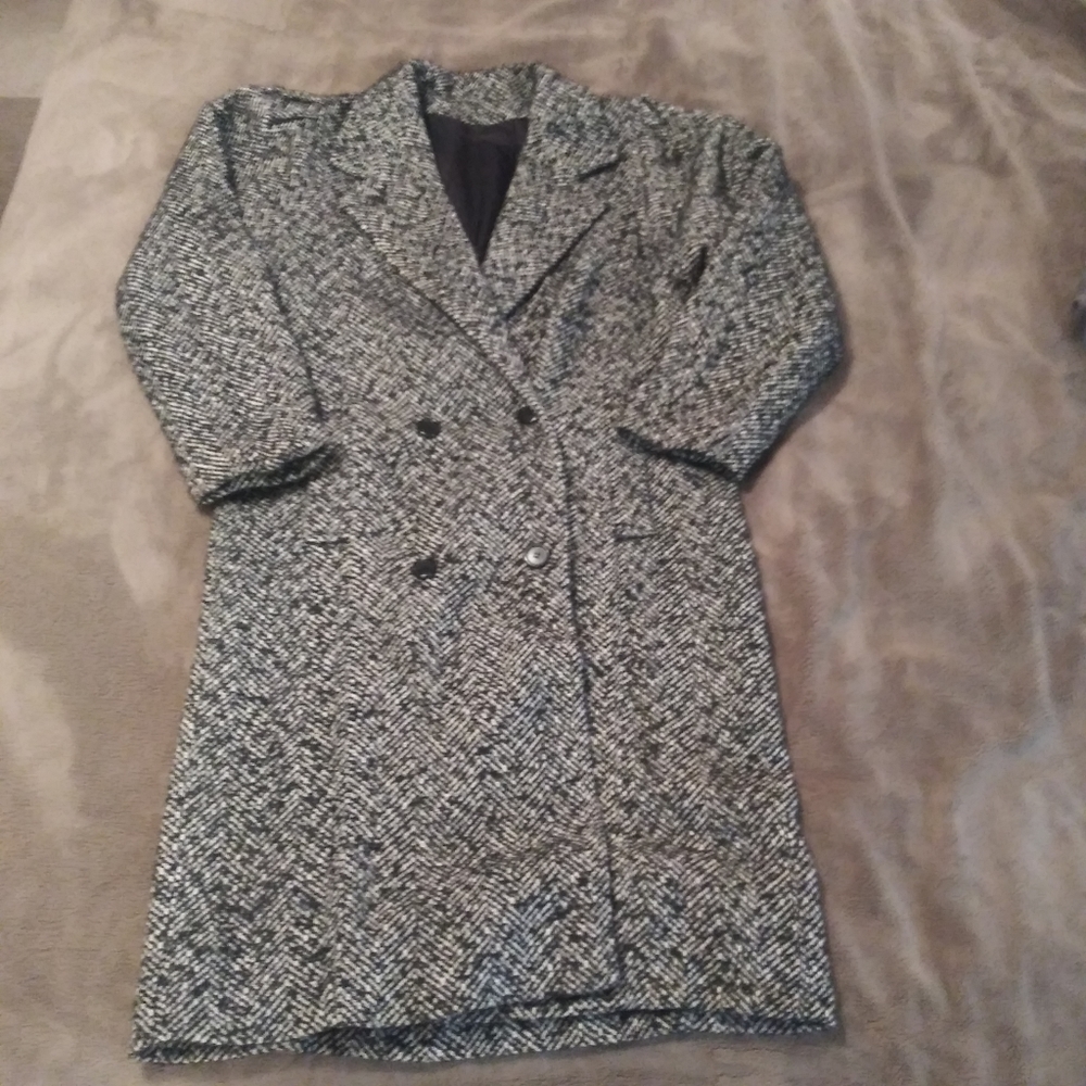 Vintage Oversized Wool blend women's trench coat Size S